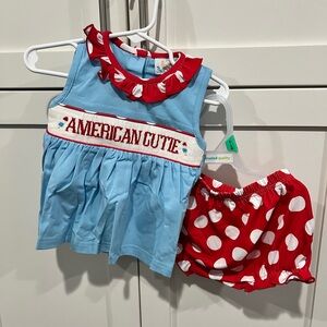 Bomb Pop Smocked Bloomer Set by Busy Bees
